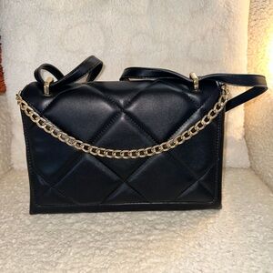 a new day Black Crossbody Bag with Gold Chain